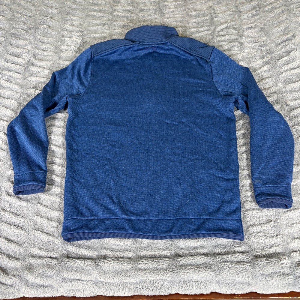 Under Armour ColdGear Mens Small Blue Waffle Knit 1/4 Zip Pullover Jacket AR395 - Picture 3 of 8